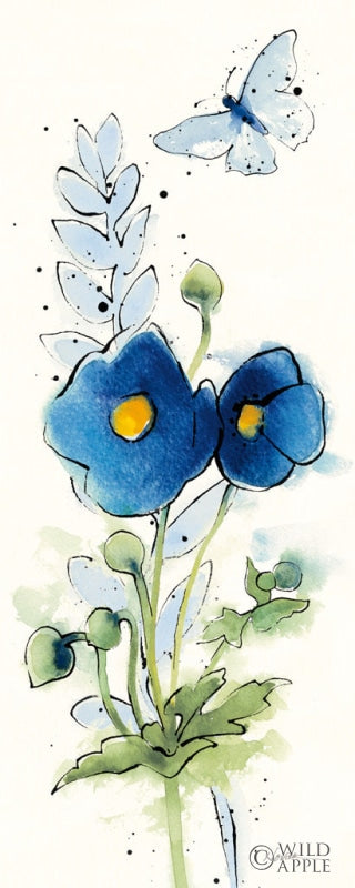 Reproduction of Independent Blooms Blue VI by Shirley Novak - Wall Decor Art