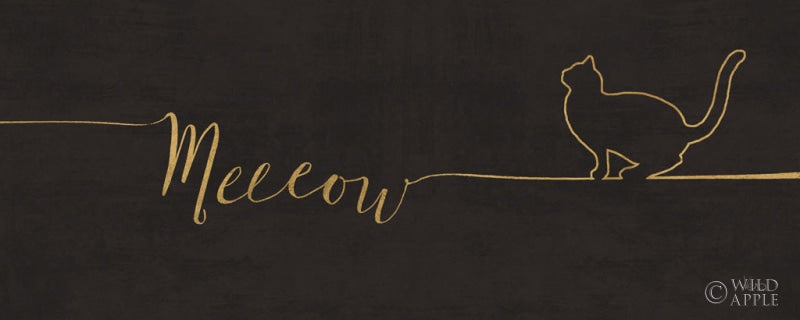 Reproduction of Underlined Cats III Black by Veronique Charron - Wall Decor Art