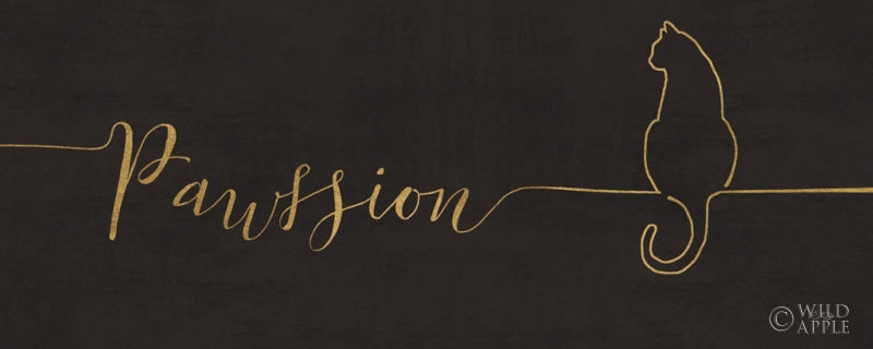 Reproduction of Underlined Cats IV Black by Veronique Charron - Wall Decor Art