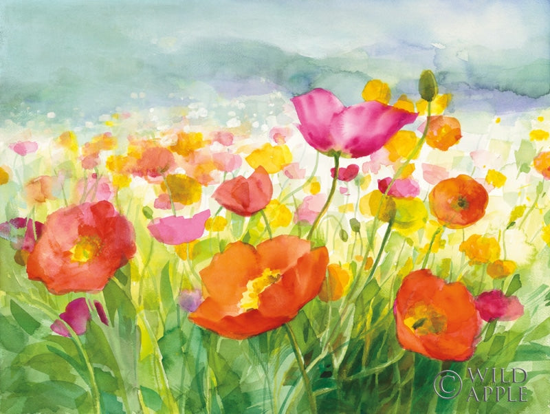 Reproduction of Meadow Poppies by Danhui Nai - Wall Decor Art