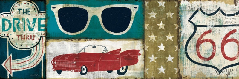 Reproduction of American Pop II Route 66 by Michael Mullan - Wall Decor Art