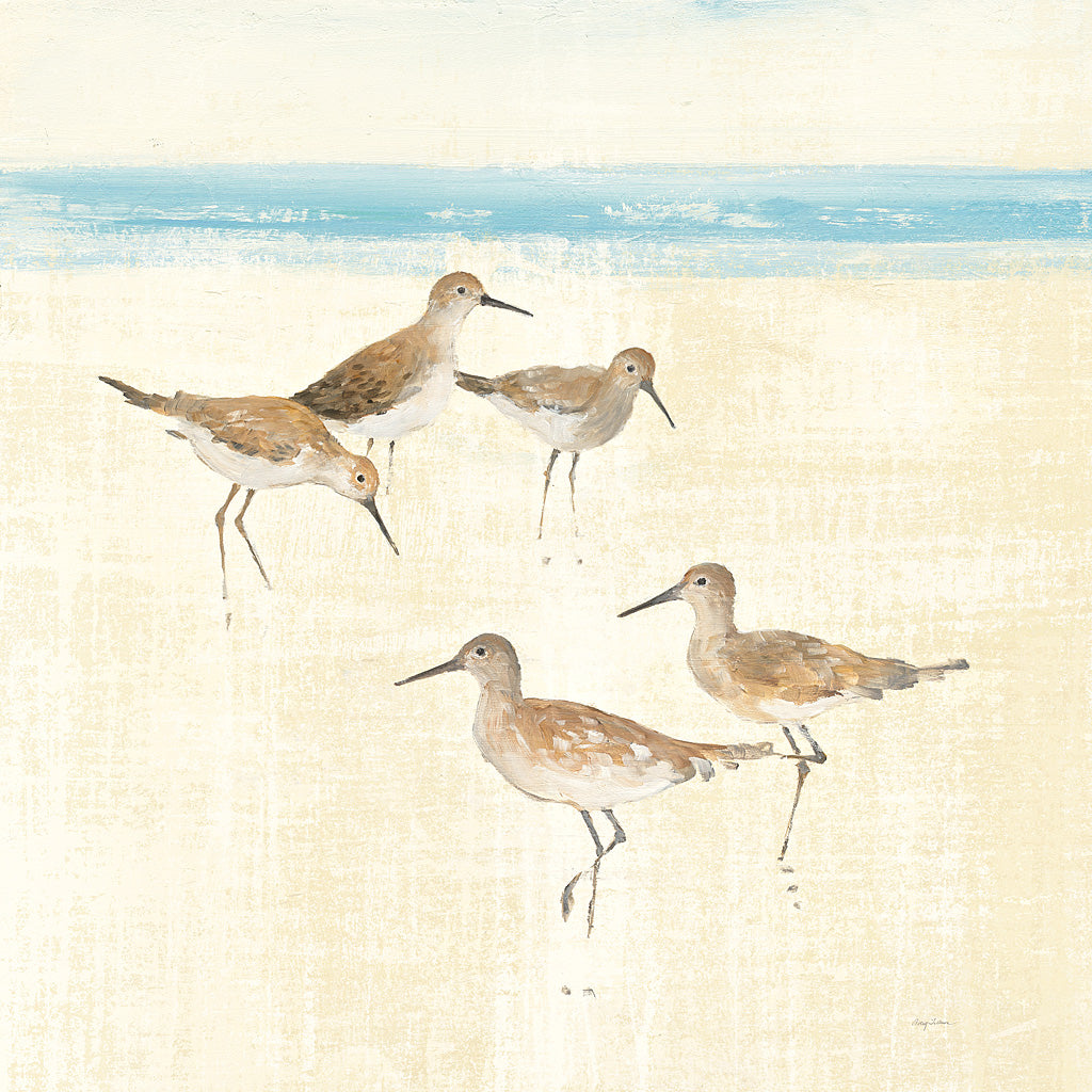Reproduction of Sandpipers Square I Blue by Avery Tillmon - Wall Decor Art