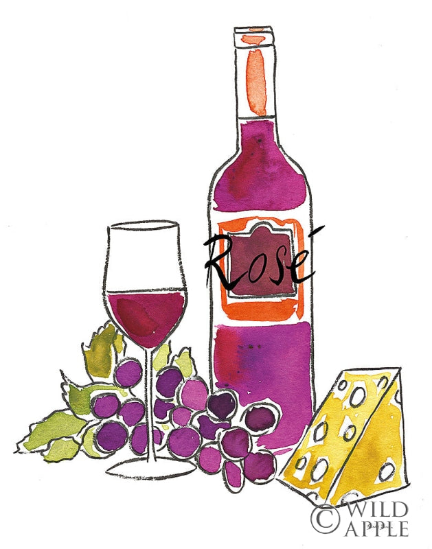 Reproduction of Wine Time III Rose by Farida Zaman - Wall Decor Art