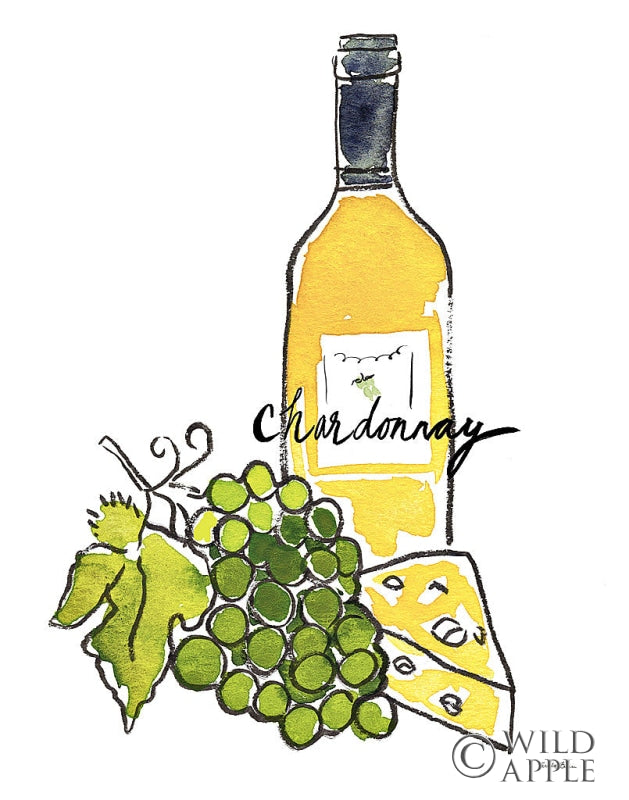 Reproduction of Wine Time IV Chardonnay by Farida Zaman - Wall Decor Art