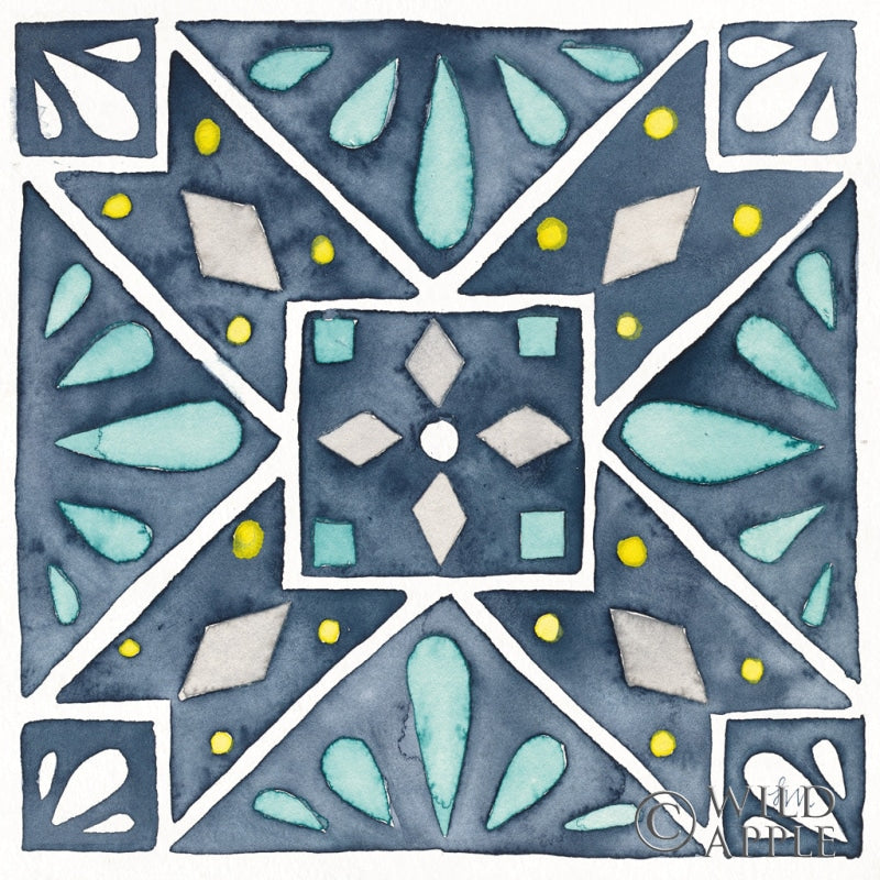 Reproduction of Garden Getaway Tile IX Blue by Laura Marshall - Wall Decor Art