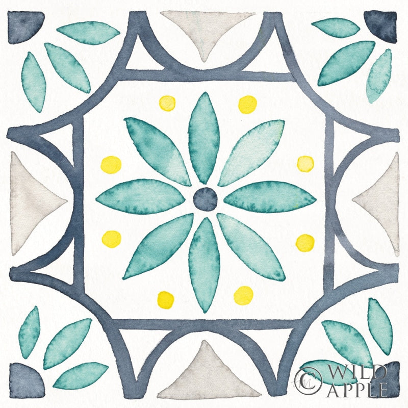 Reproduction of Garden Getaway Tile VIII White by Laura Marshall - Wall Decor Art