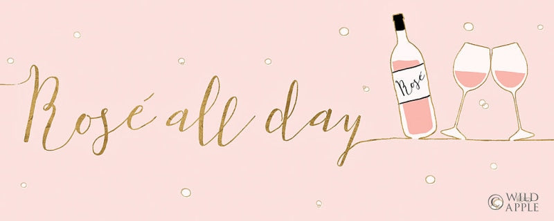 Reproduction of Underlined Bubbly I Pink by Veronique Charron - Wall Decor Art