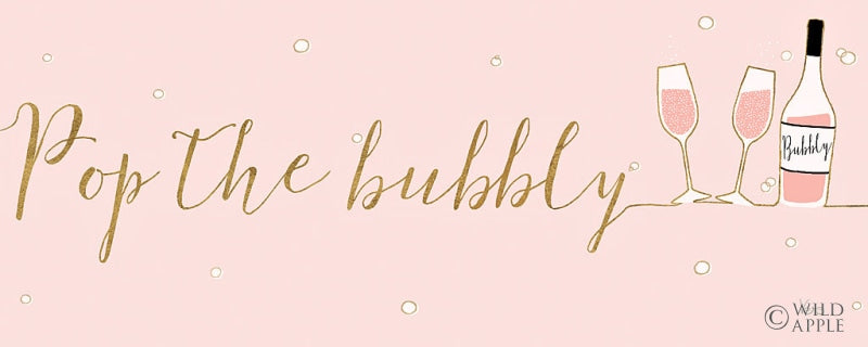 Reproduction of Underlined Bubbly III Pink by Veronique Charron - Wall Decor Art