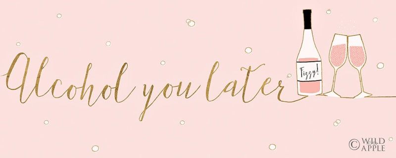 Reproduction of Underlined Bubbly IV Pink by Veronique Charron - Wall Decor Art