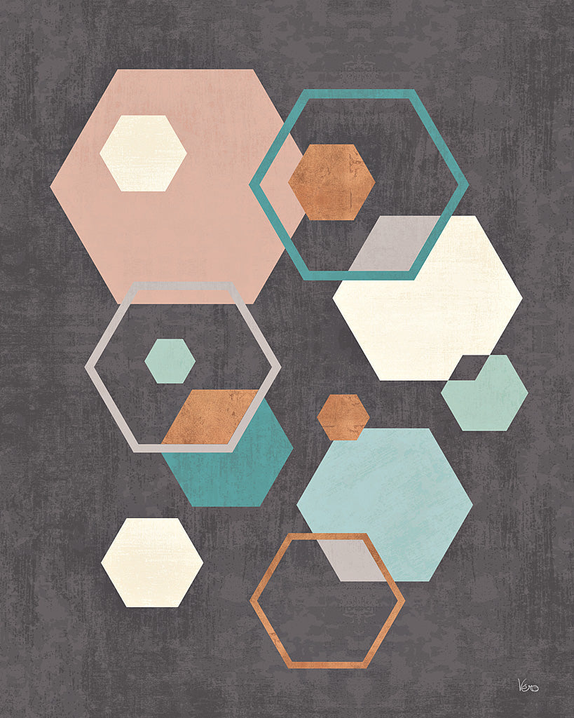 Reproduction of Abstract Geo III Black by Veronique Charron - Wall Decor Art