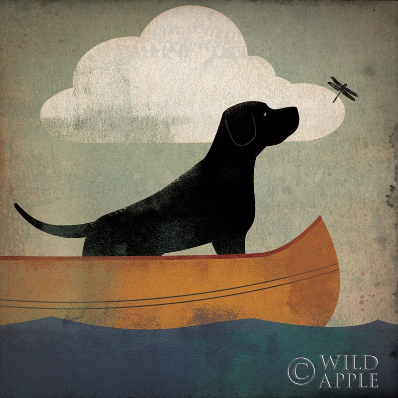 Reproduction of Black Dog Canoe Ride by Ryan Fowler - Wall Decor Art