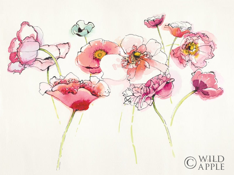 Reproduction of Pink Somniferums Bright II by Shirley Novak - Wall Decor Art