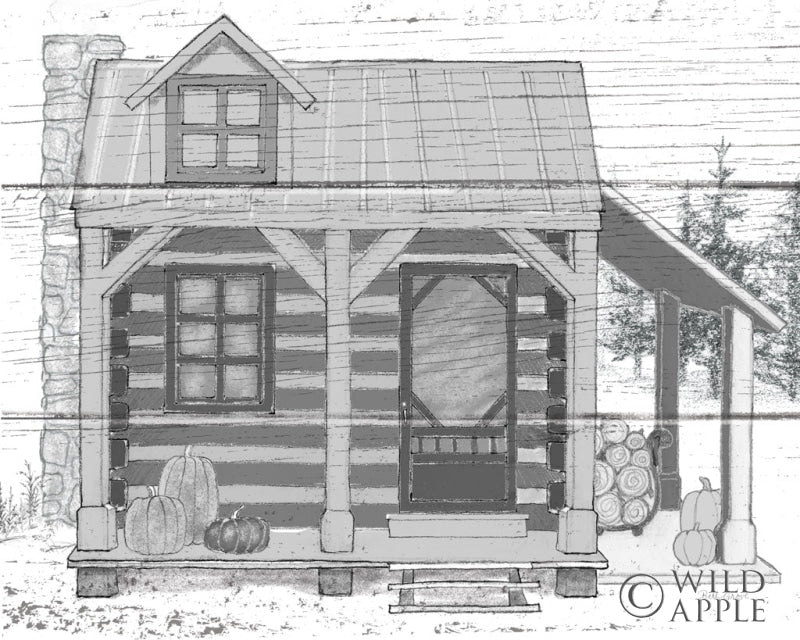 Reproduction of Fall Cabin II by Beth Grove - Wall Decor Art