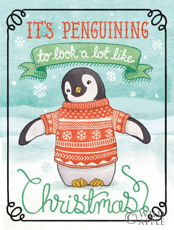 Reproduction of Polar Friends IV Black Border by Mary Urban - Wall Decor Art