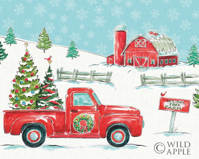 Reproduction of Christmas in the Country I Crop by Daphne Brissonnet - Wall Decor Art