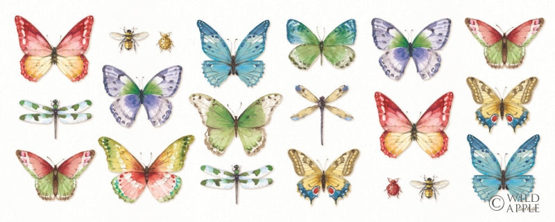 Reproduction of Colorful Breeze Bright Butterflies and Bugs by Lisa Audit - Wall Decor Art