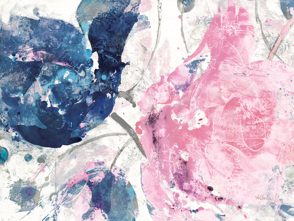 Reproduction of Fireworks Abstract Navy Blue Flower Crop by Albena Hristova - Wall Decor Art