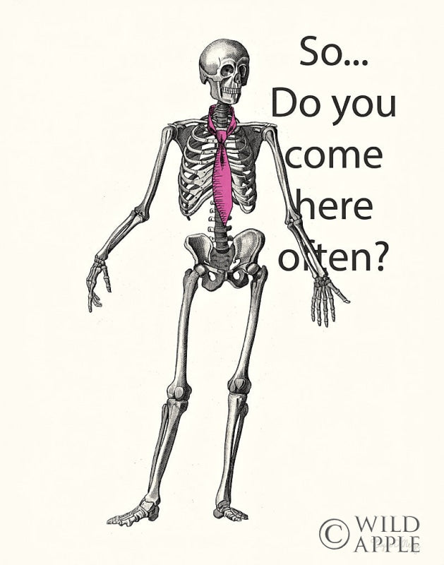 Reproduction of Skeleton Walks Into a Bar IV Ivory by Wild Apple Portfolio - Wall Decor Art