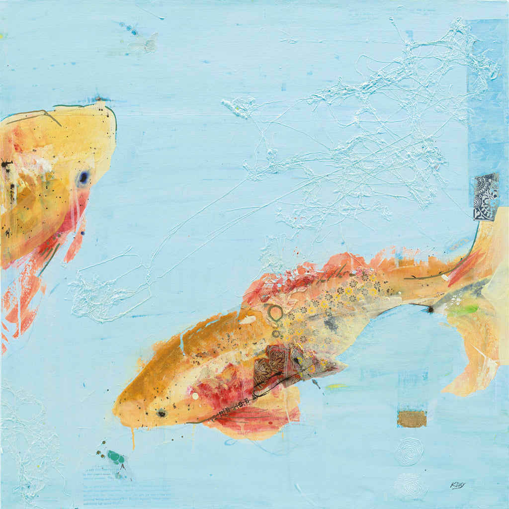 Reproduction of Fish in the Sea II Aqua by Kellie Day - Wall Decor Art