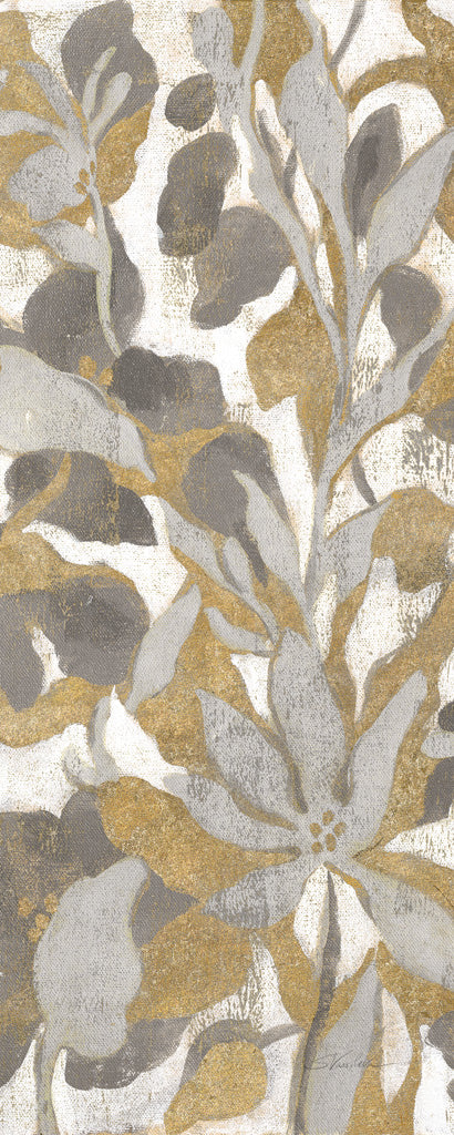 Reproduction of Painted Tropical Screen I Gray Gold Crop by Silvia Vassileva - Wall Decor Art