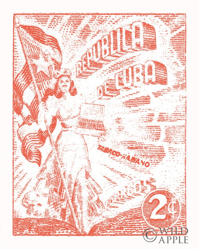 Reproduction of Cuba Stamp XXI Bright by Wild Apple Portfolio - Wall Decor Art