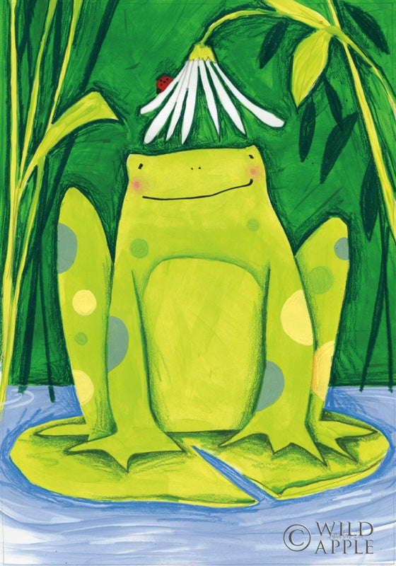 Reproduction of Frog on a Lily Pad by Anne Tavoletti - Wall Decor Art