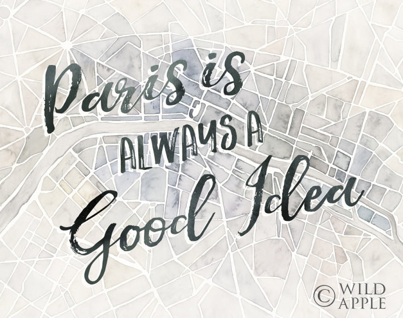 Reproduction of Watercolor Wanderlust Paris Adventure Crop by Laura Marshall - Wall Decor Art