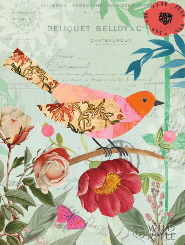 Reproduction of Collage Bird by Farida Zaman - Wall Decor Art