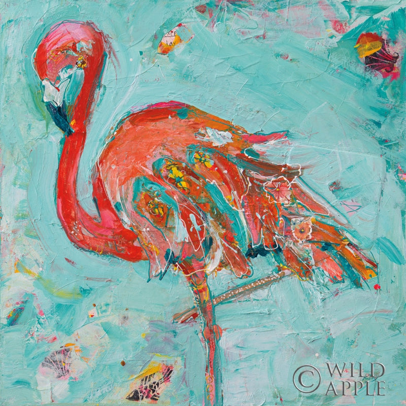 Reproduction of Flamingo by Kellie Day - Wall Decor Art