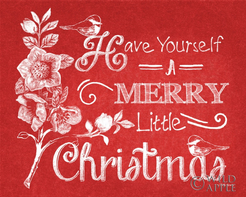 Reproduction of Chalkboard Christmas Sayings V on red by Beth Grove - Wall Decor Art