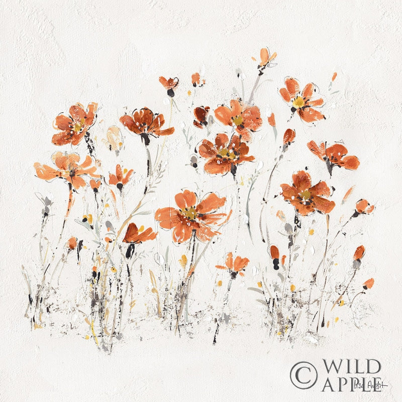Reproduction of Wildflowers III Orange by Lisa Audit - Wall Decor Art