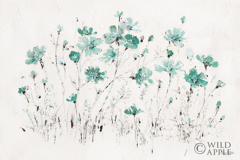 Reproduction of Wildflowers I Turquoise by Lisa Audit - Wall Decor Art