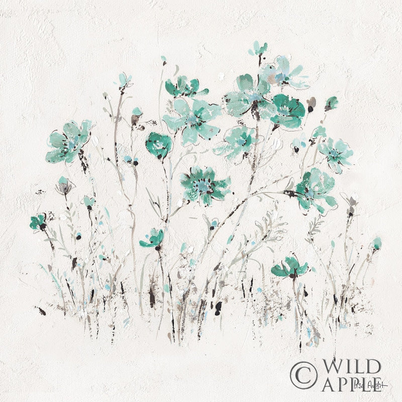 Reproduction of Wildflowers II Turquoise by Lisa Audit - Wall Decor Art