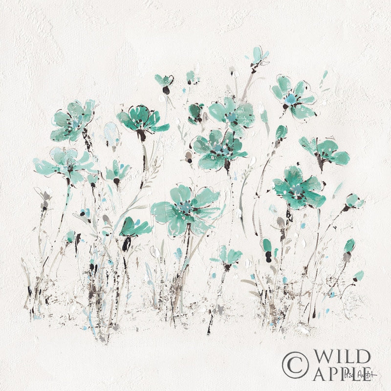 Reproduction of Wildflowers III Turquoise by Lisa Audit - Wall Decor Art