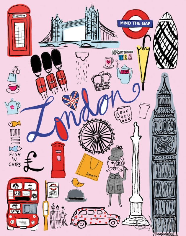 Reproduction of Travel London by Farida Zaman - Wall Decor Art