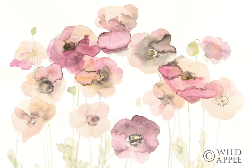 Reproduction of Delicate Poppies Crop by Danhui Nai - Wall Decor Art