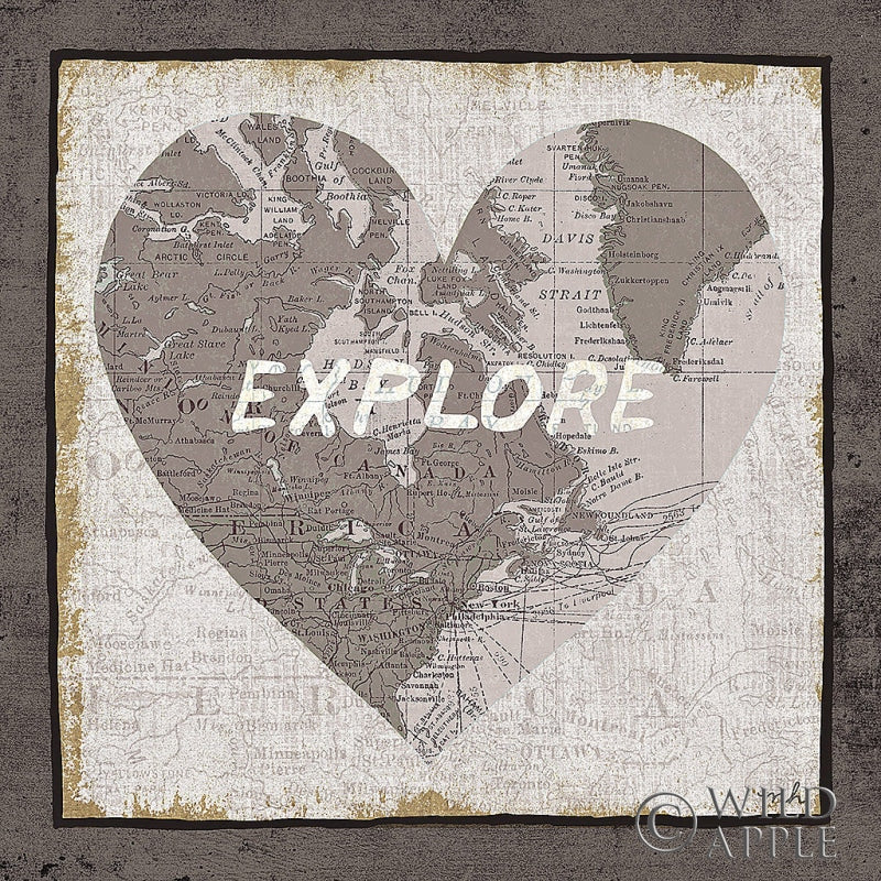 Reproduction of Explore Map v2 by Moira Hershey - Wall Decor Art