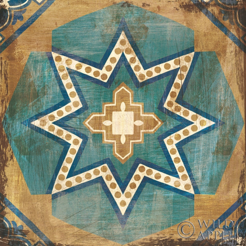 Reproduction of Moroccan Tiles Blue VII by Cleonique Hilsaca - Wall Decor Art