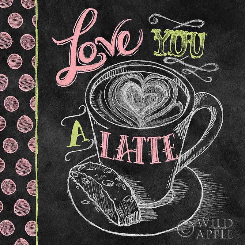 Reproduction of Love You a Latte Color by Mary Urban - Wall Decor Art