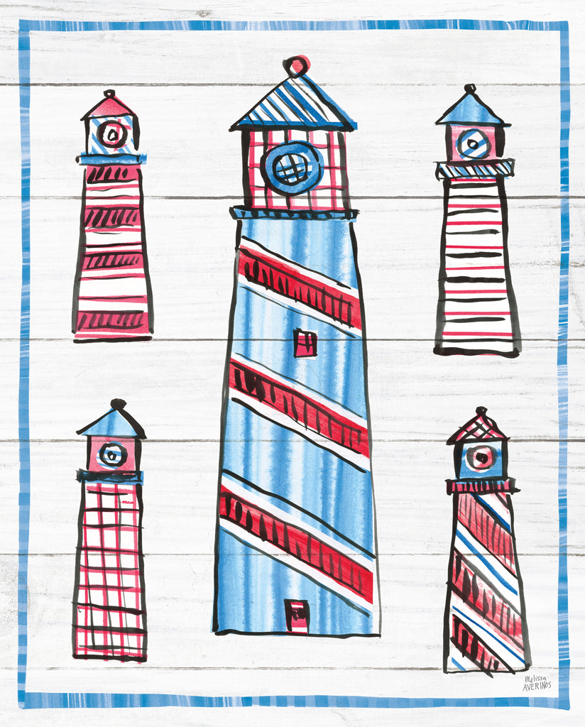 Reproduction of Coastal Americana II Shiplap by Melissa Averinos - Wall Decor Art