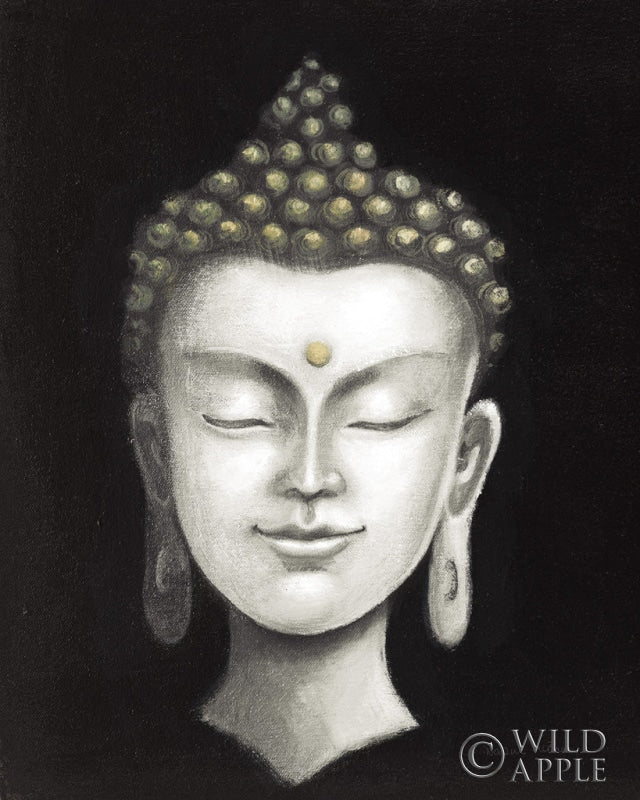Reproduction of Serene Buddha I White Gold by Naomi McBride - Wall Decor Art