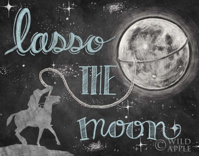 Reproduction of Lasso the Moon Blue Gray by Mary Urban - Wall Decor Art