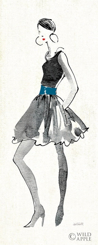 Reproduction of Teal Flair I Crop by Anne Tavoletti - Wall Decor Art