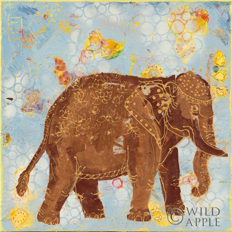 Reproduction of Elephant by Kellie Day - Wall Decor Art
