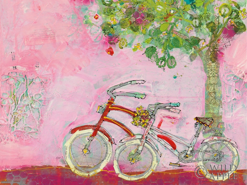 Reproduction of Pink Bicycles Crop by Kellie Day - Wall Decor Art