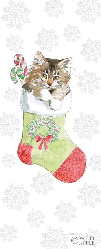 Reproduction of Christmas Kitties IV Snowflakes by Beth Grove - Wall Decor Art