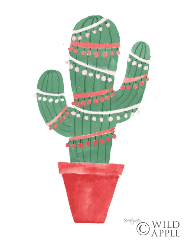Reproduction of A Very Cactus Christmas II Dark Green by Jenaya Jackson - Wall Decor Art
