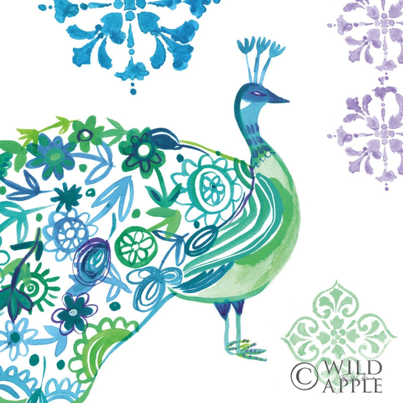 Reproduction of Jewel Peacocks II by Farida Zaman - Wall Decor Art