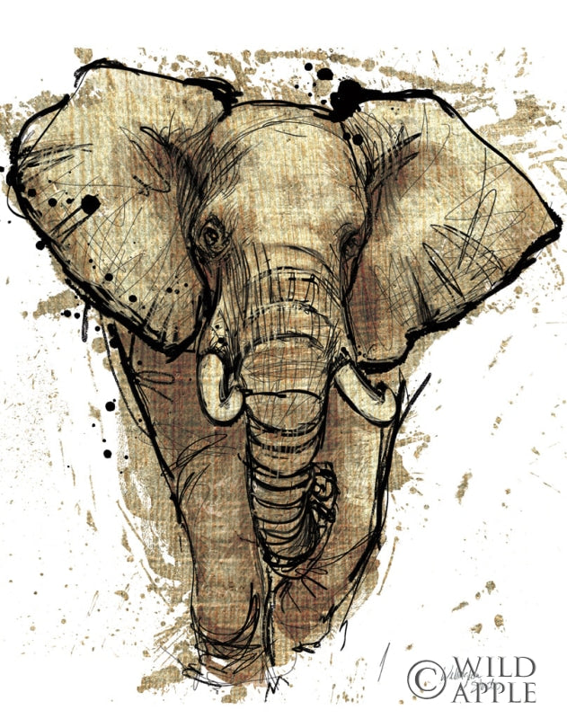 Reproduction of Gold Africa I on White Crop by Wellington Studio - Wall Decor Art