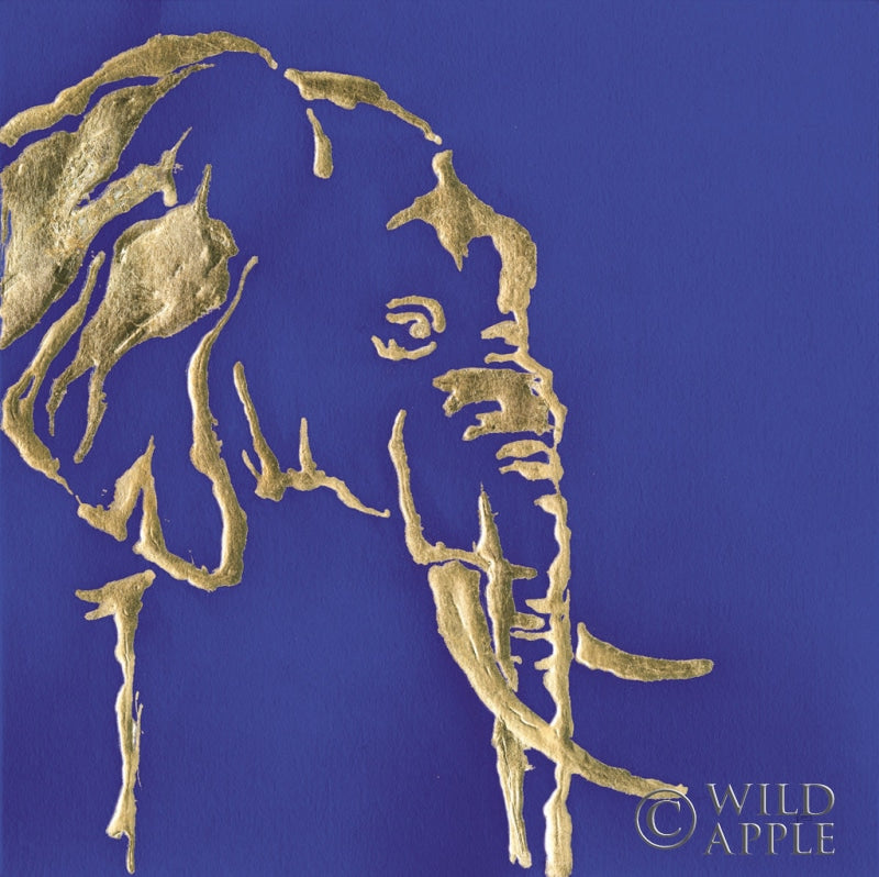 Reproduction of Gilded Elephant Indigo by Chris Paschke - Wall Decor Art